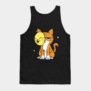 Cute angry cat wearing mask Tank Top